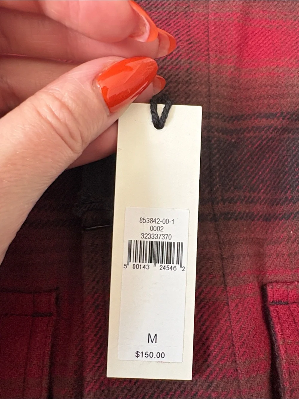NWT Banana Republic Red Plaid Flannel Jacket